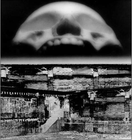 Surreal Photograph - Skull and Wall